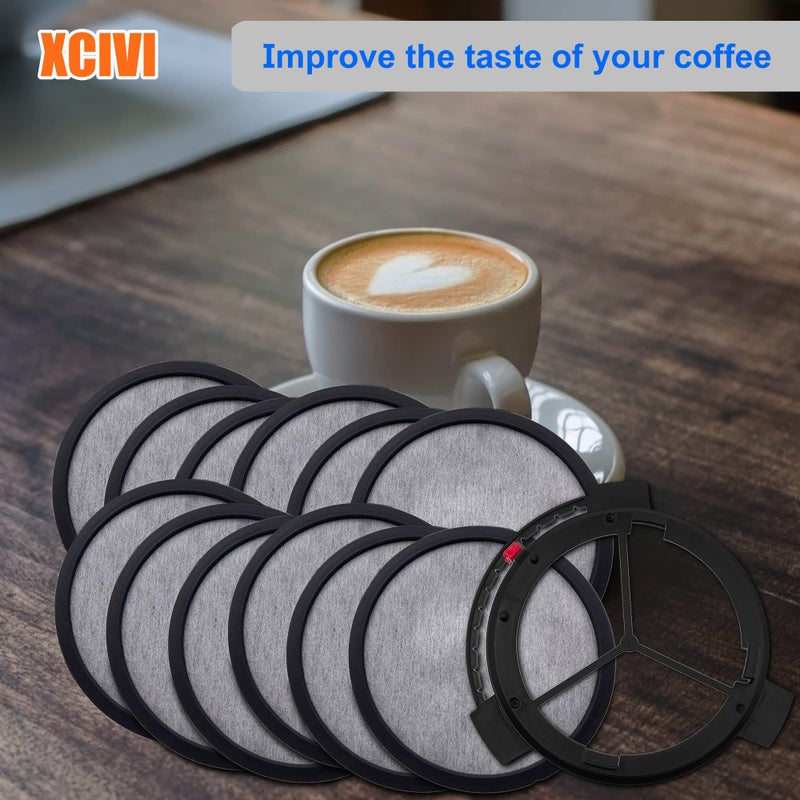 Xcivi Replacement Water Filtration Set - Filter Disk with Frame for Mr. Coffee Brewers, Compatible - 1Disk Frame +12 Filter Disks - Image 2